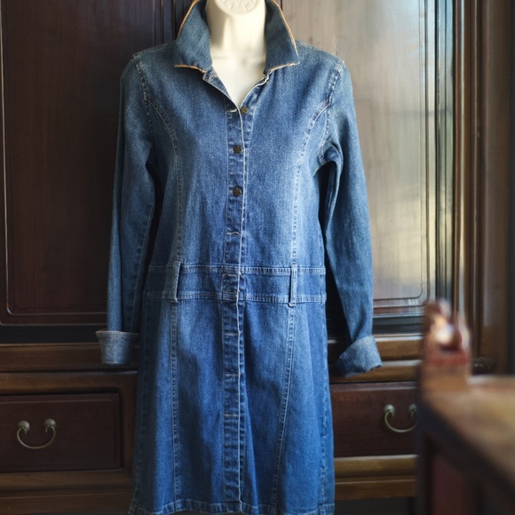 Rare Girl's Y2K Just in Blues Denim Dress Coat 14/16 - Picture 4 of 10